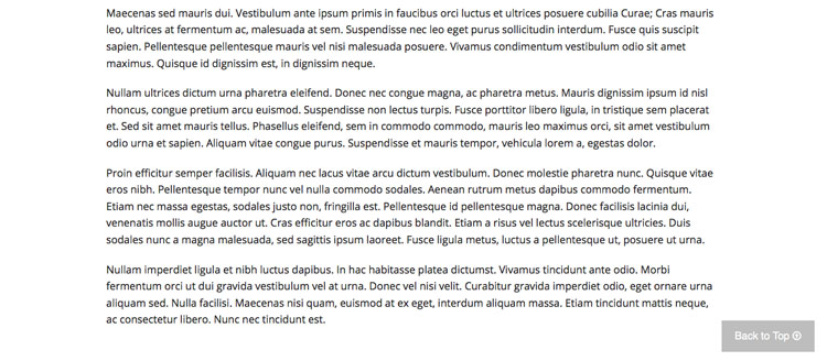 Back to top block interface